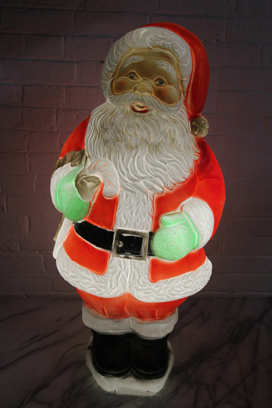 Christmas Santa Claus Plastic Vintage Blowmold by Poloron, 31"