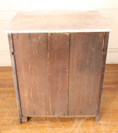 Shabby Marble Top Four Drawer Cabinet