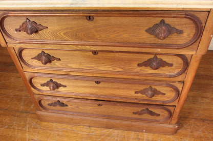 Four Drawer Country Pine Dresser with Faux-Marble Top