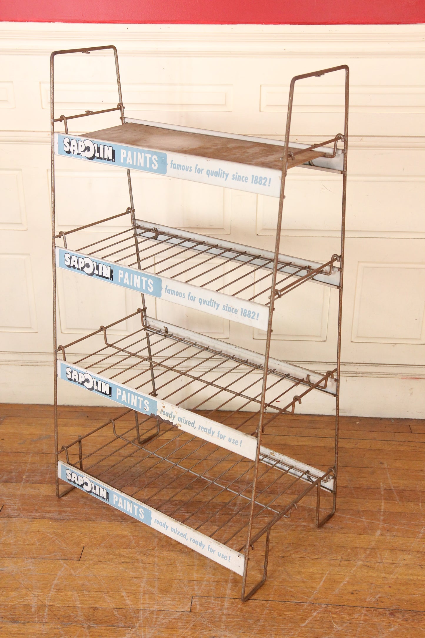 Sapolin Paints Metal Wire Display Rack Double Sided Advertising Shelf