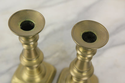 Solid Brass Push-Up Candlesticks, Pair - 6.5"
