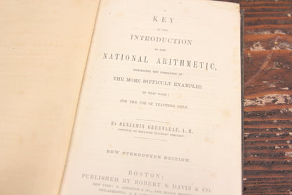 Greenleaf's Key to Common School Arithmetic by Benjamin Greenlead, Copyright 1860