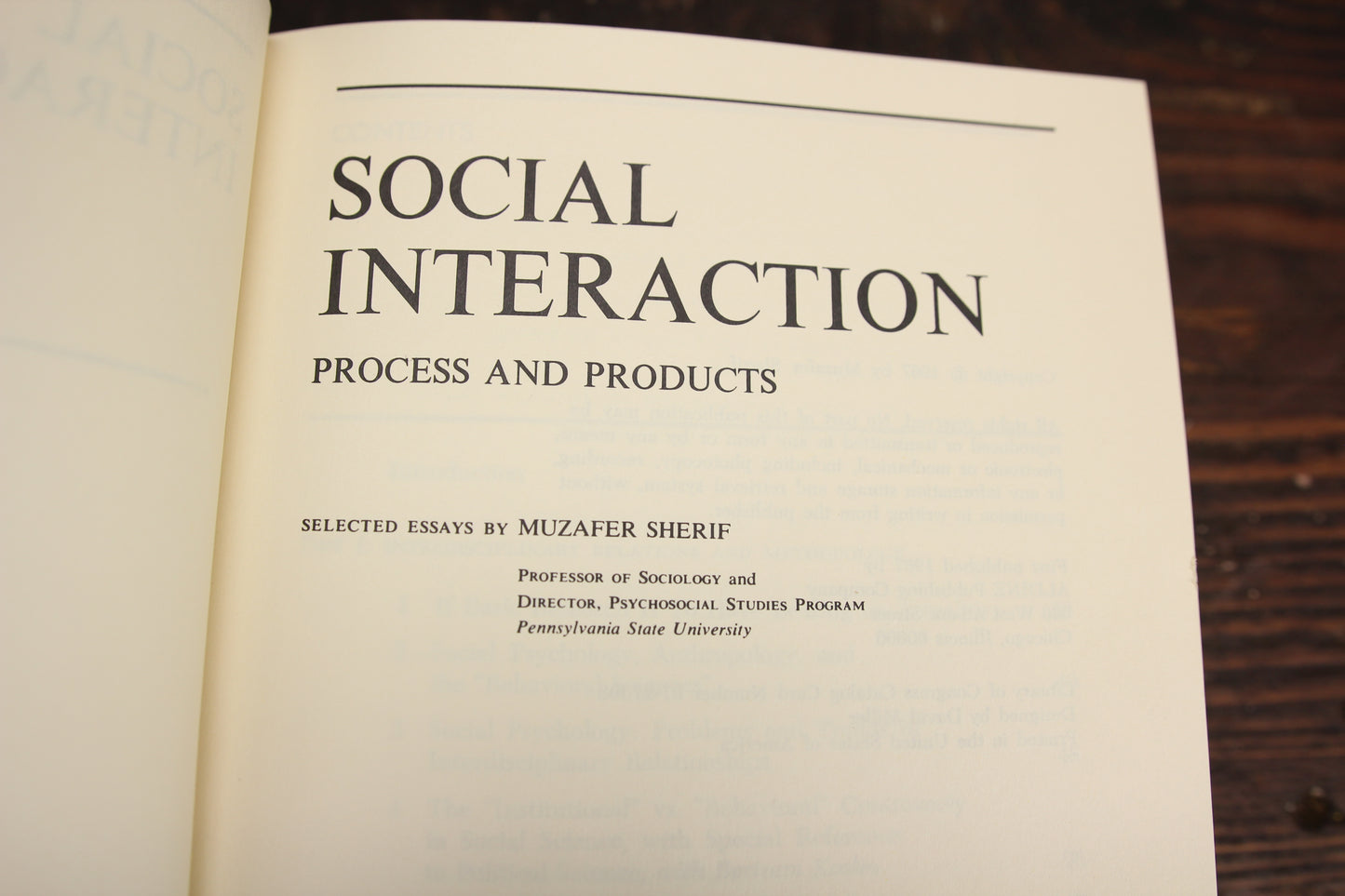 Social Interaction: Process and Products by Muzafar Sherif, Copyright 1967