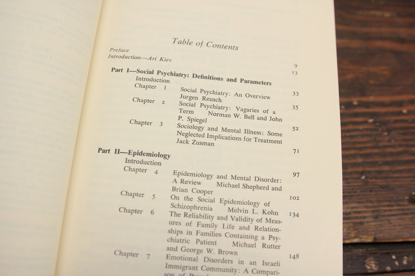 Social Psychiatry Volume 1, Edited by Ari Kiev, M.D., Copyright 1969