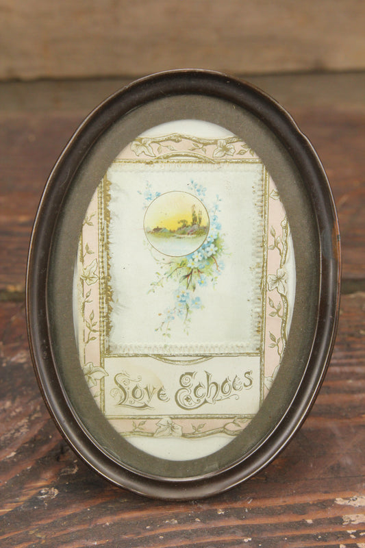 Love Echoes Framed Antique Relief Postcard