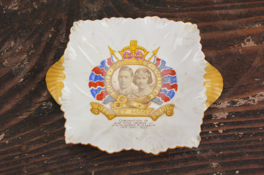 Bone China King George VI Coronation Commemorative Dish by Shelley, England, 1937