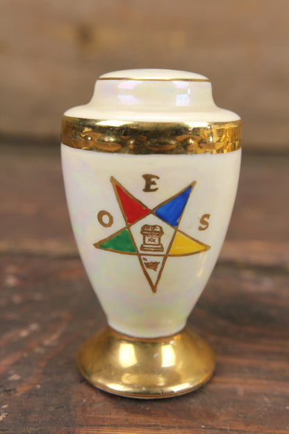 Freemason Order of the Eastern Star Lusterware Salt and Pepper Shakers