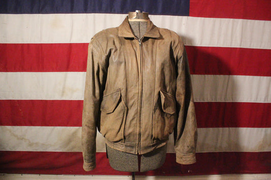 Philippe Monet Brown Leather Jacket, Size 38