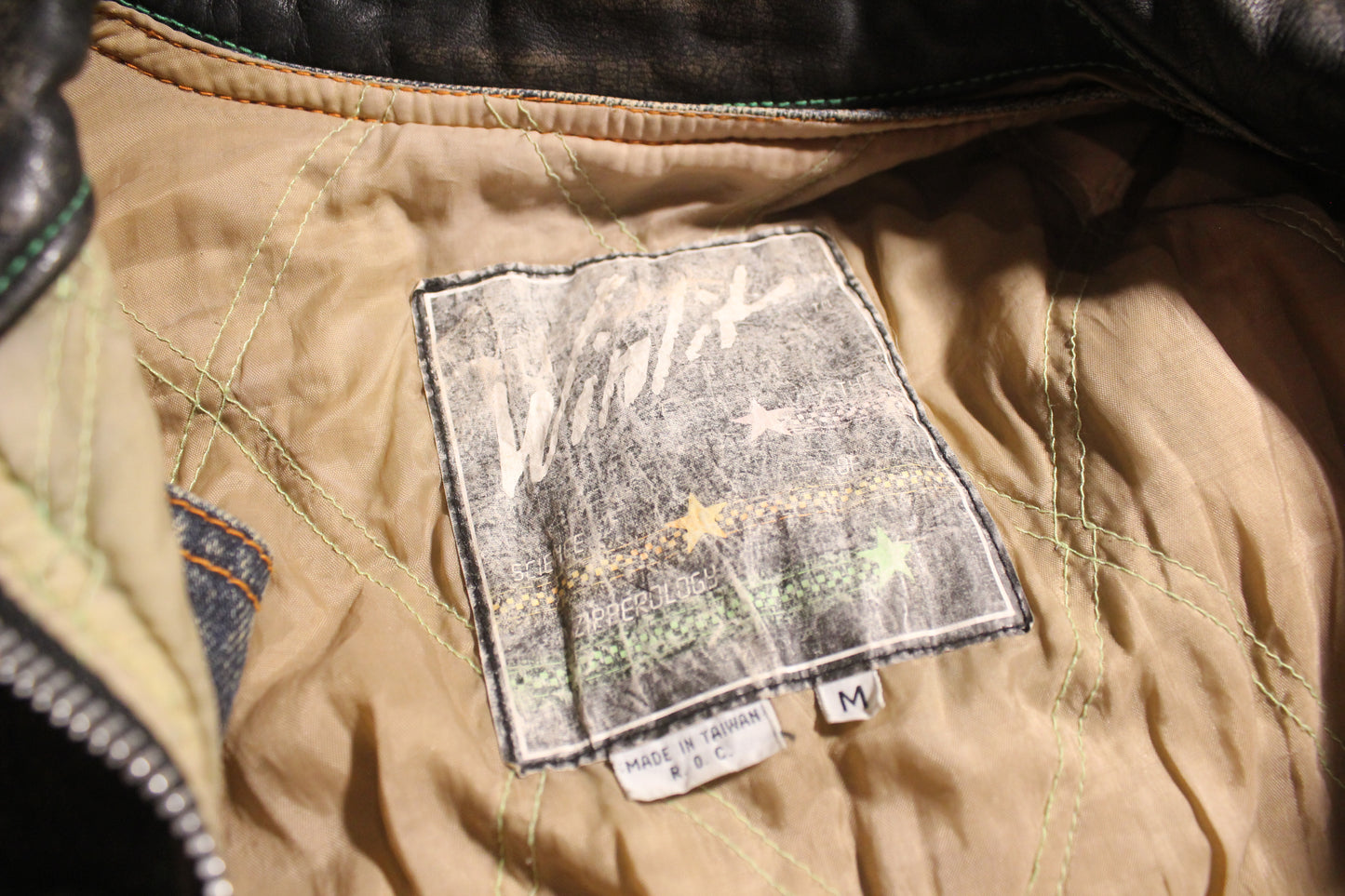 Denim and Leather "Zipperology" Jacket by Winlit, Size M