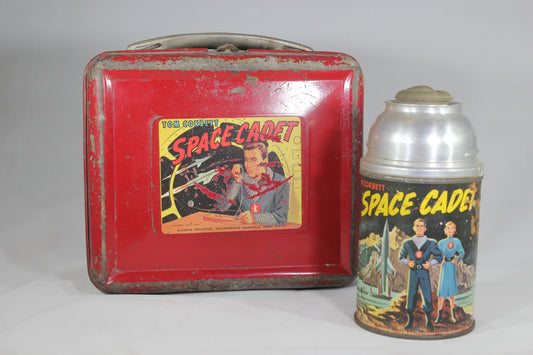 Tom Corbett Space Cadet Metal Lunchbox with Matching Thermos, 1952