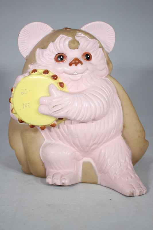 Pink Ewok with Tambourine Vinyl Plastic Coin Bank, Star Wars: Return of the Jedi, 1983