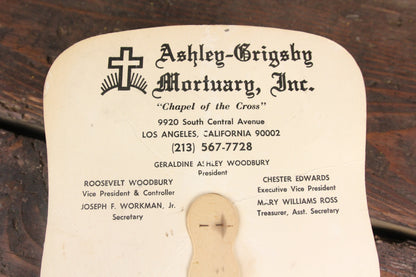 Ashley-Grigsby Mortuary, Inc. John F. Kennedy, Robert Kennedy, and Martin Luther King Advertising Church Fan