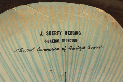 J. Sherfy Redding Funeral Director Advertising Church Fan