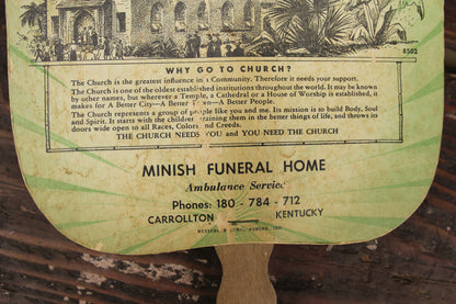 Minish Funeral Home, Carrollton, Kentucky Advertising Church Fan #2
