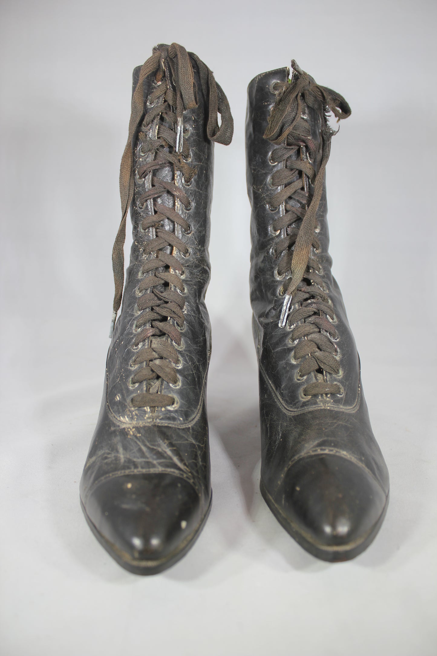 Victorian Lace-Up Black Leather Women's Boots, High-Top Shoes, by Hamilton Brown Shoe Co.