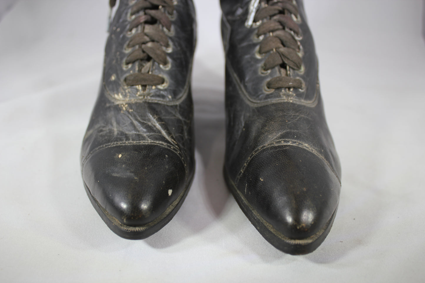 Victorian Lace-Up Black Leather Women's Boots, High-Top Shoes, by Hamilton Brown Shoe Co.