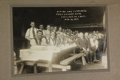 Matted Group Photograph of the Odd Fellows Excelsior 49 Lodge Outing & Clambake, August 31, 1919 #2