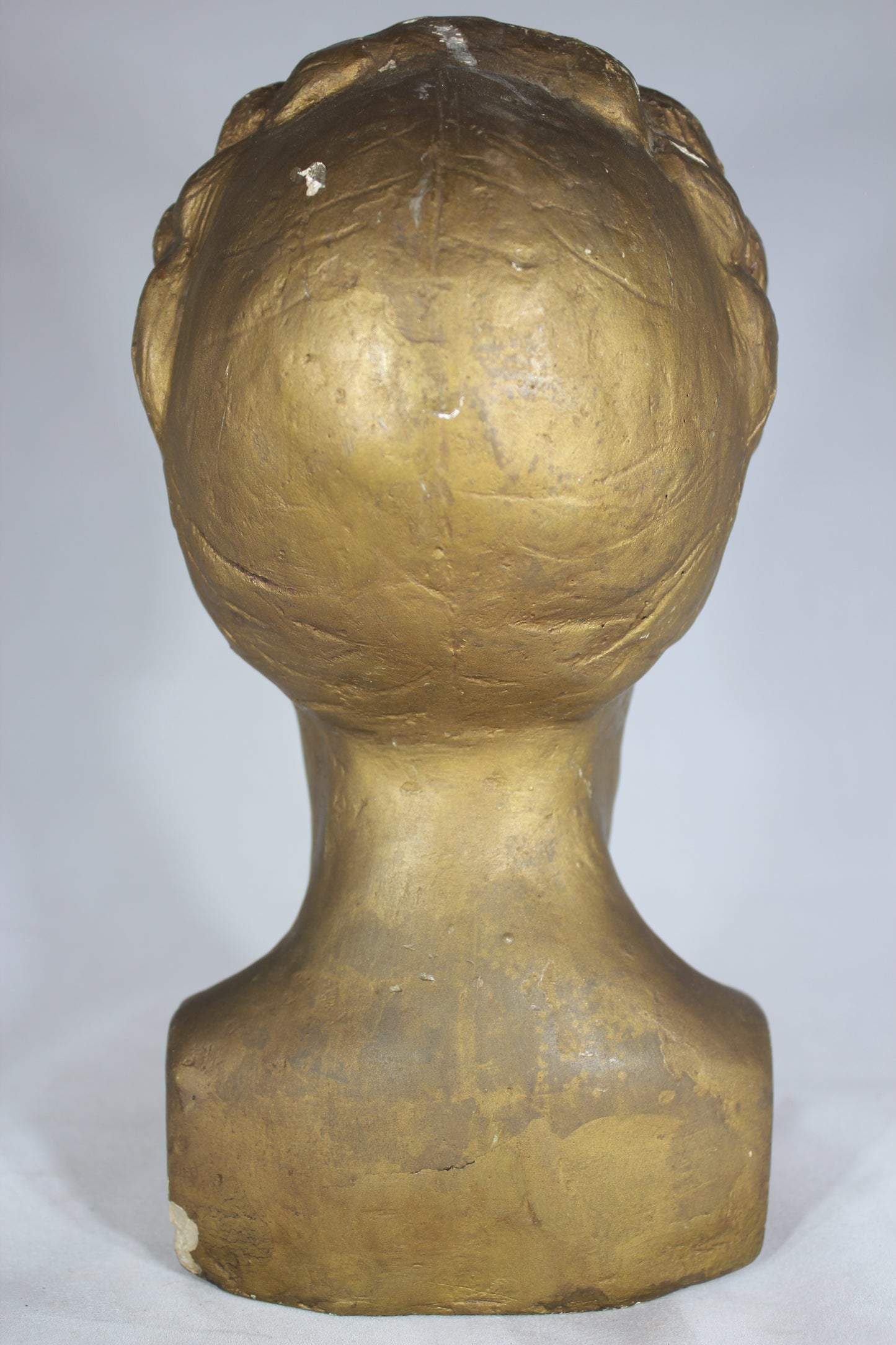 Gold Painted Plaster Bust of a Young Ballerina Girl