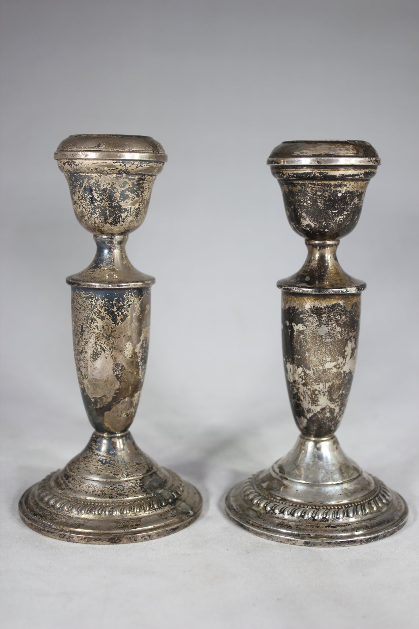 Pair of Weighted Sterling Silver Arrowsmith 6" Candlesticks