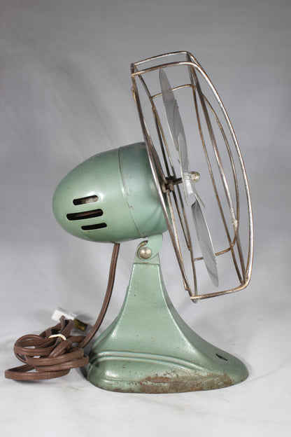 Dominion Brand Vintage Desk Fan with Art Deco Cast Iron Base