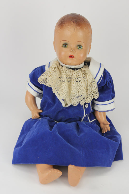 Composition Baby Boy Doll with Velvet Blue Outfit and Moving Blue Eyes, 22"