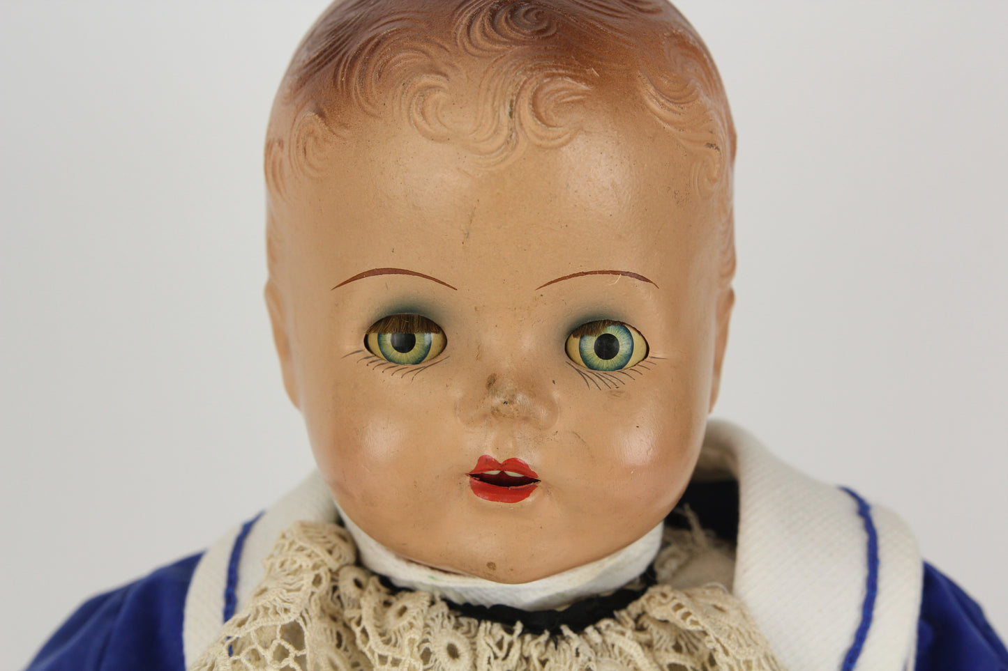 Composition Baby Boy Doll with Velvet Blue Outfit and Moving Blue Eyes, 22"