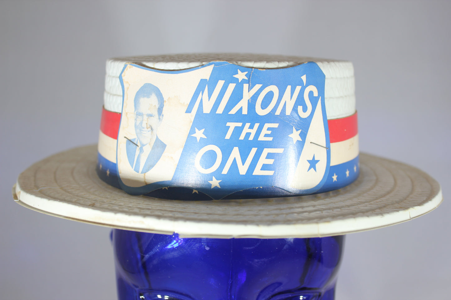 Nixon's the One - Vintage Richard Nixon Plastic Campaign Hat, 1968