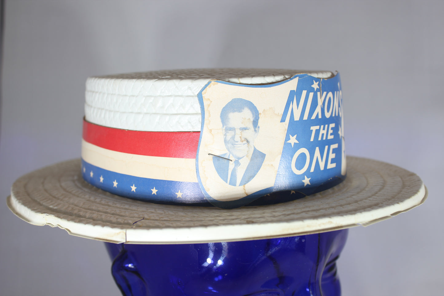 Nixon's the One - Vintage Richard Nixon Plastic Campaign Hat, 1968