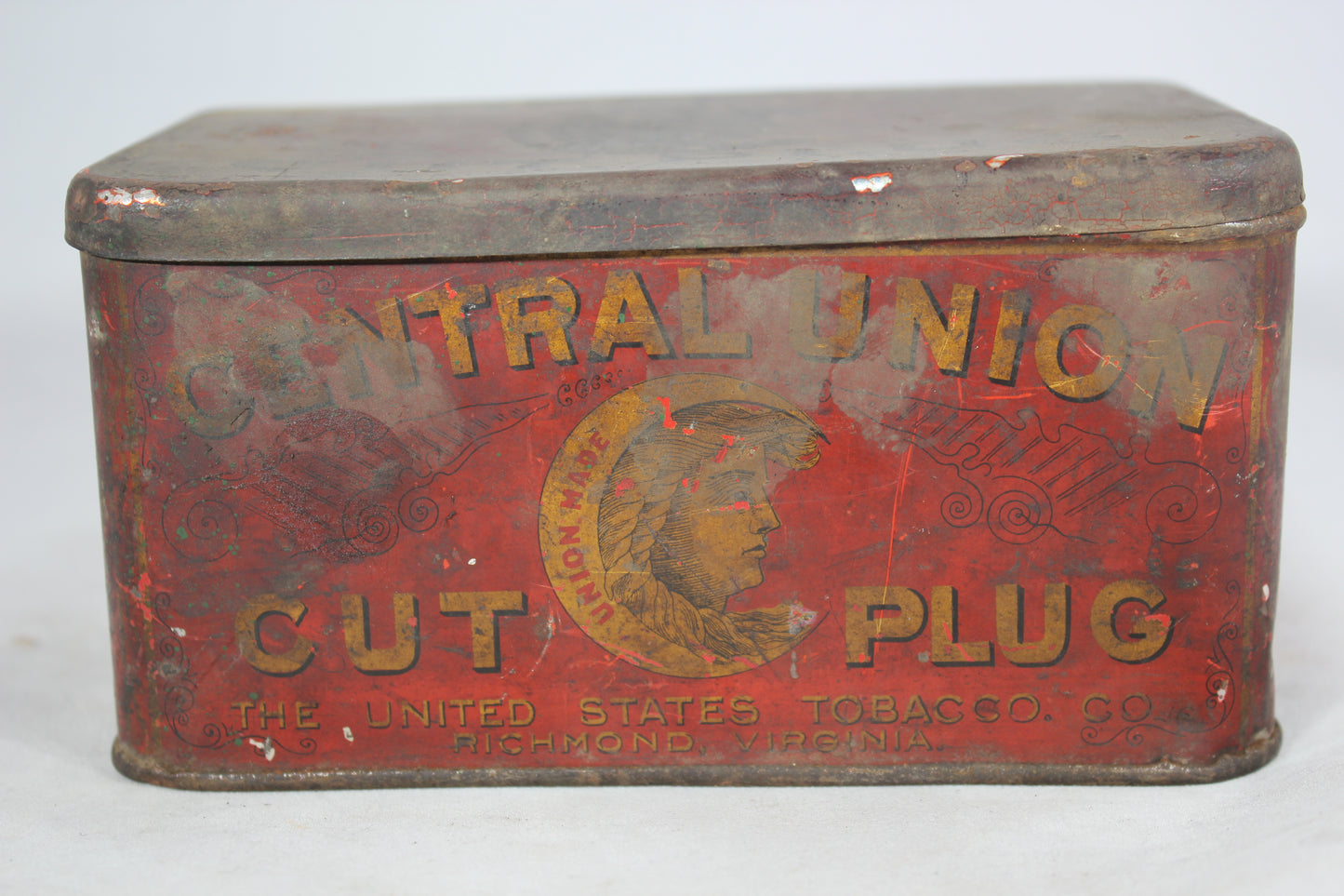 Central Union Cut Plug Tobacco Tin Can