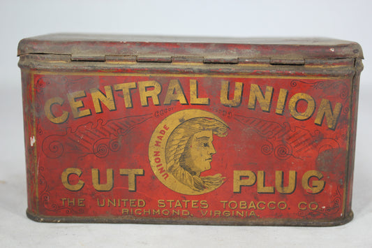 Central Union Cut Plug Tobacco Tin Can