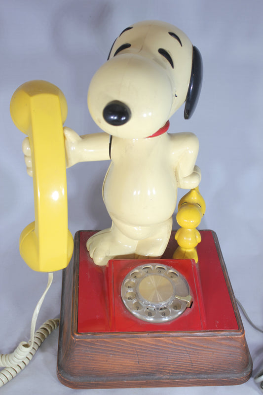 Peanuts Snoopy and Woodstock Vintage Rotary Dial Phone, 1966