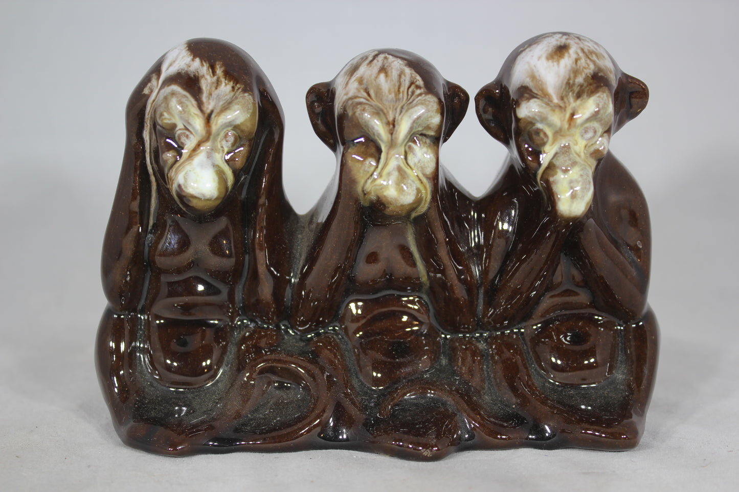 Hear No Evil, See No Evil, Speak No Evil Ceramic Monkey Statue