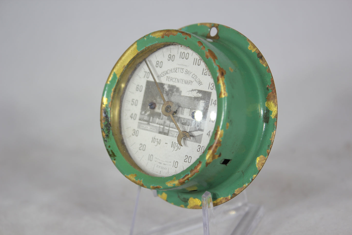 Massachusetts Bay Colony Tercentenary Collectible Thermometer, Salem, MA, 1930