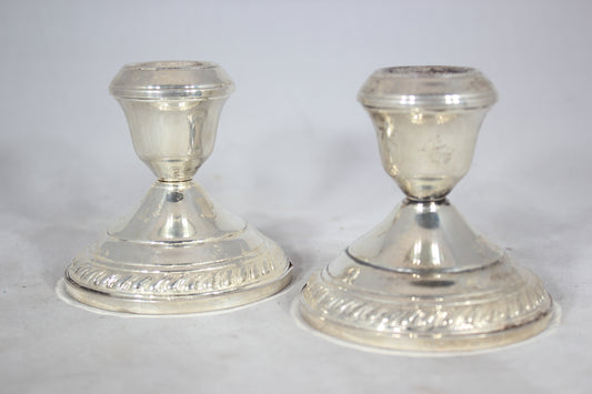 Pair of Weighted Sterling Silver Gruen 3.25" Candlesticks