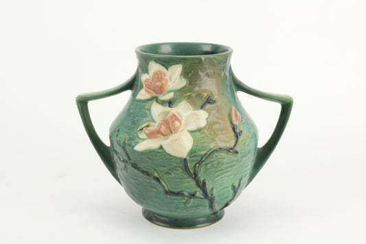 Roseville 91-8" Art Pottery Green Magnolia Vase, U.S.A.