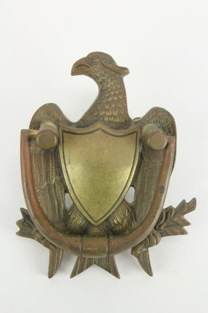 Solid Brass American Eagle Shield Vintage Door Knocker