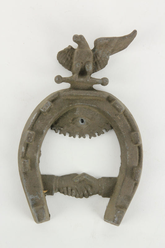 Cast Iron Odd Fellows Free Masons Horseshoe Wall Hanger