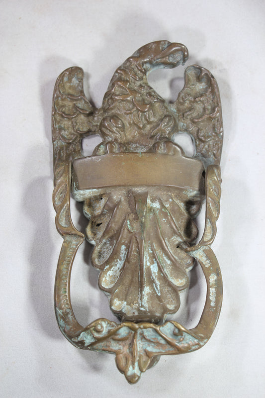 Solid Brass American Eagle Door Knocker with Wings Spread