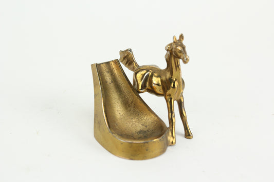 Brass Toned Pot Metal Mustang Horse Pipe Rest