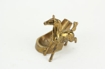 Brass Toned Pot Metal Mustang Horse Pipe Rest