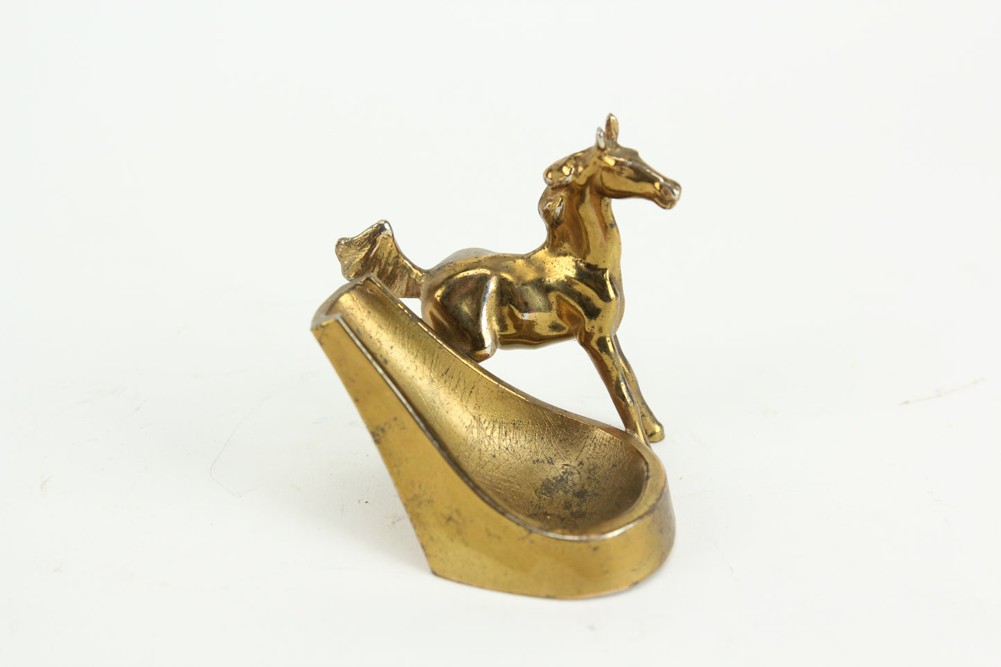 Brass Toned Pot Metal Mustang Horse Pipe Rest