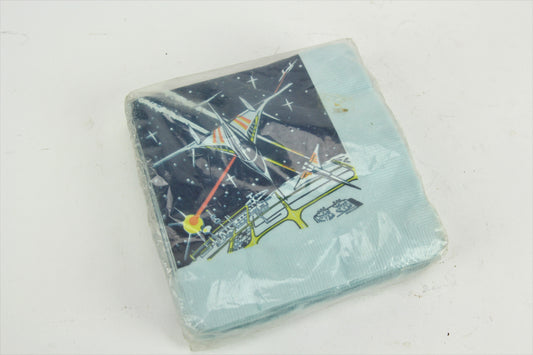 Sealed Pack of 20 Vintage Space Battle Retro Futuristic Kids Party Napkins