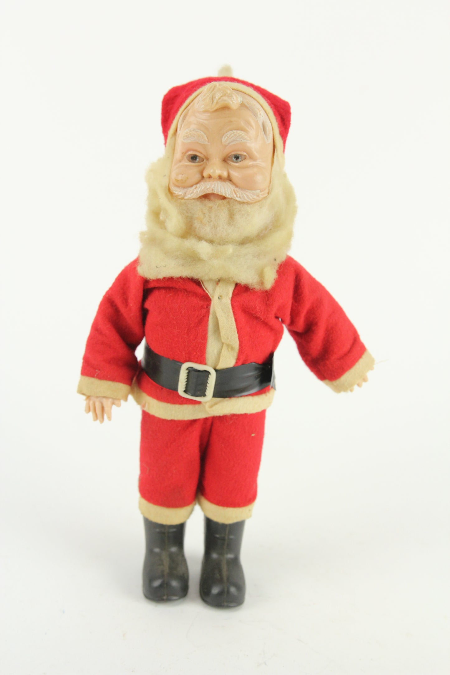 Plastic Vintage Santa Claus Christmas Doll, Made in Hong Kong, 12"