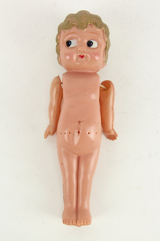 Handpainted Celluloid Flapper Kewpie Doll Made in Occupied Japan, 7"