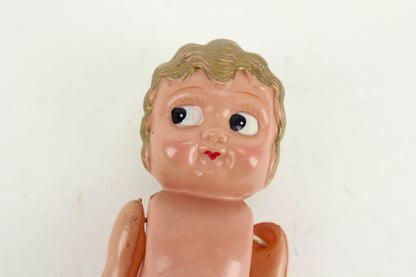 Handpainted Celluloid Flapper Kewpie Doll Made in Occupied Japan, 7"