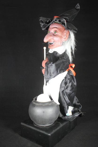 Animatronic Halloween Witch with Cauldron