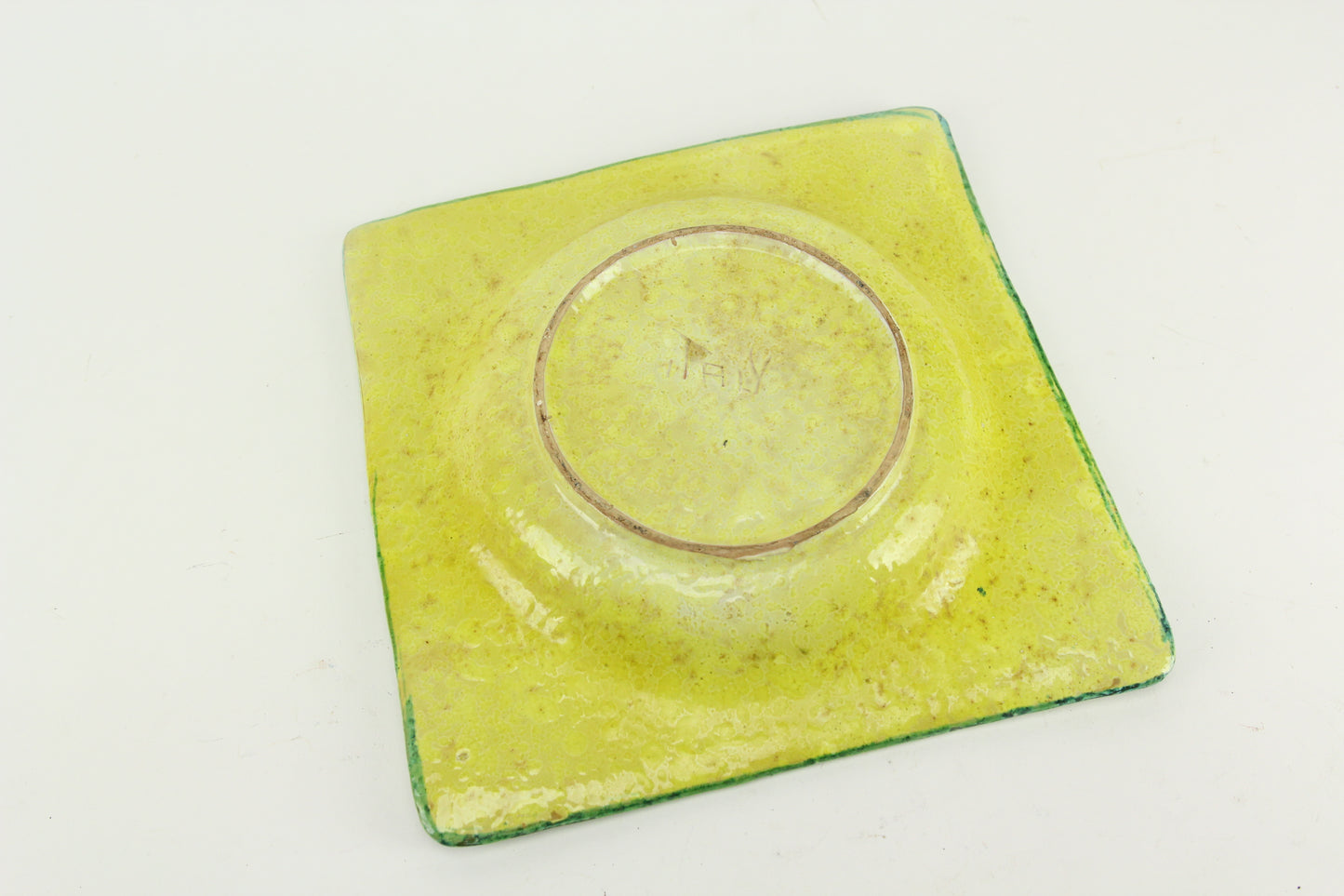 Mid-Century Over-Sized Green Ceramic Cigar and Cigarette Ashtray, Made in Italy