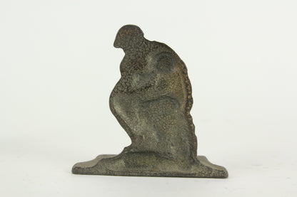 Auguste Rodin's "The Thinker" Gold Painted Cast Iron Bookends, Pair