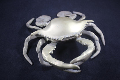Solid Brass Crab Stash Box or Ring Box Paperweight