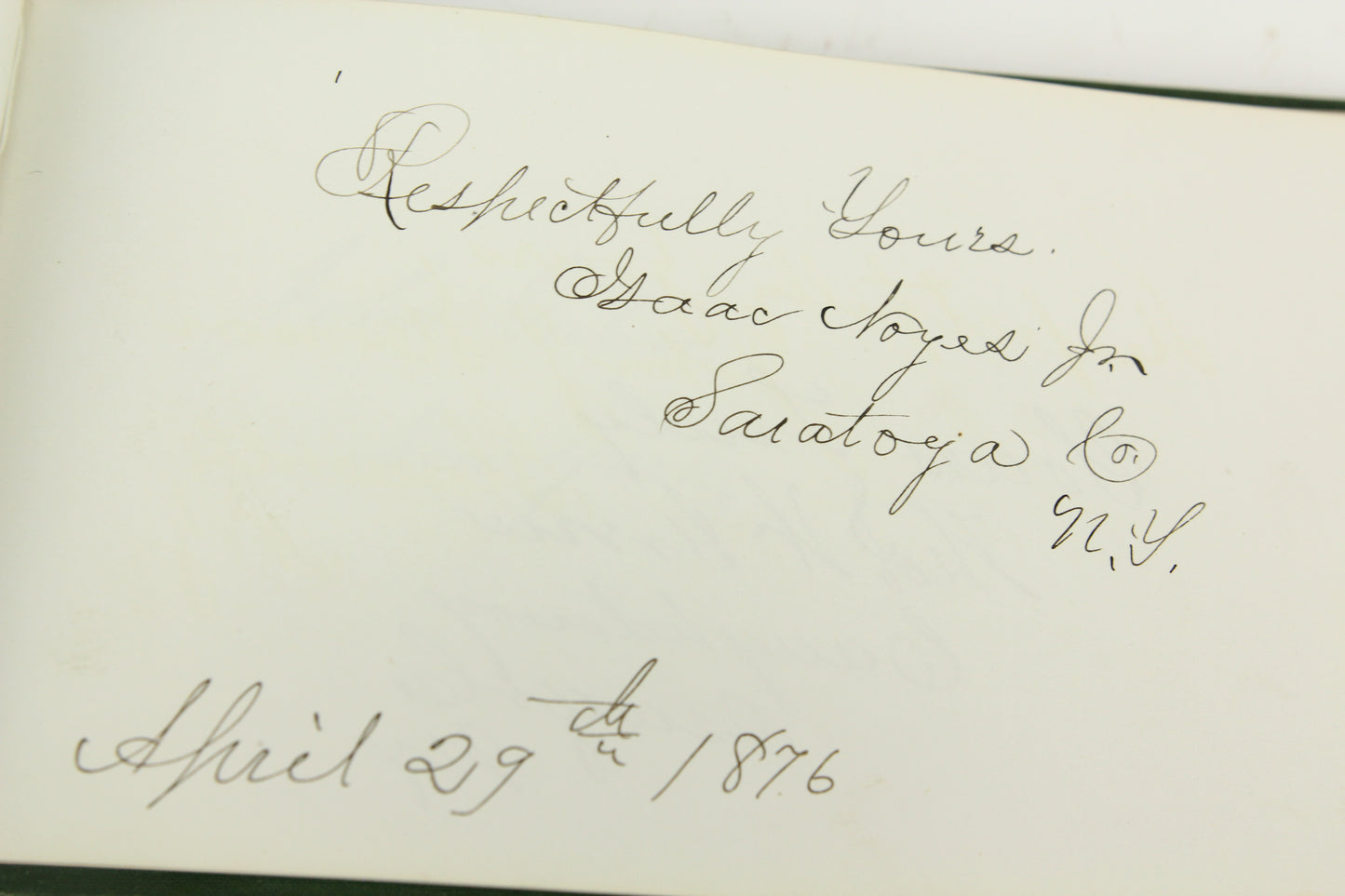 99th New York State Assembly Autograph Book, Belonging to J.E.B. Santee, 1876